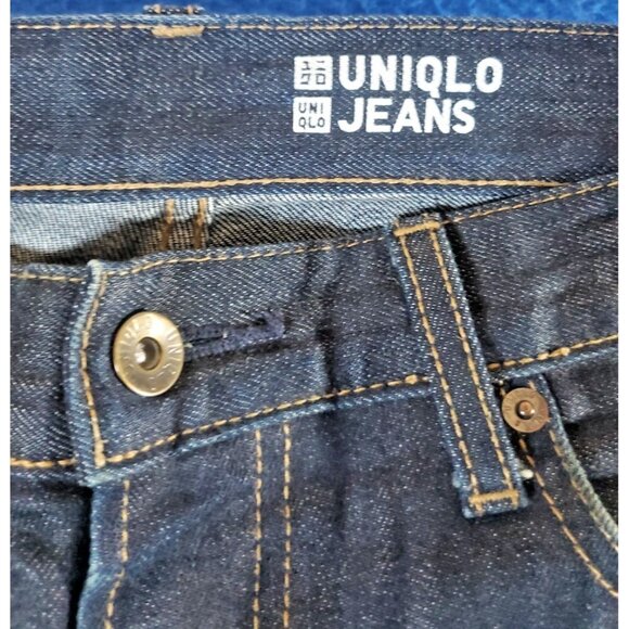 Uniqlo Selvedge Denim Jeans Slim Fit Pants Yellow Stiches Women's Size 30 - Picture 3 of 16